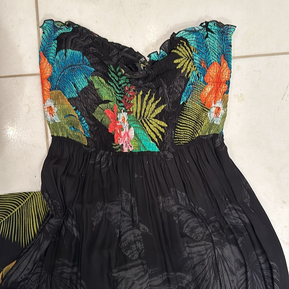 NWT Desigual Jumpsuit Tropical Wide Leg Viscose XL